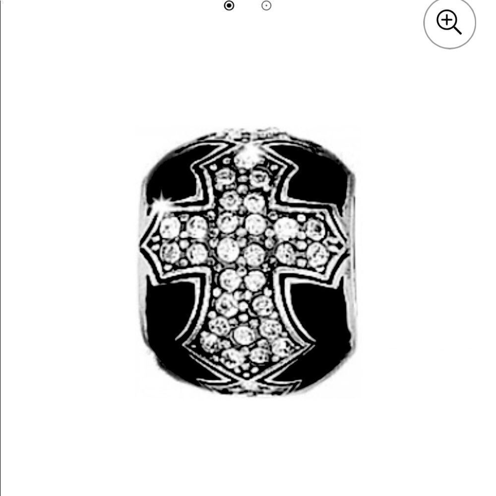 Brighton Dazzle Cross Bead Silver & Black NWT